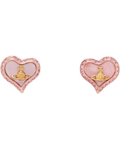 Vivienne Westwood Rose Gold & Pink Petra Earrings - Black