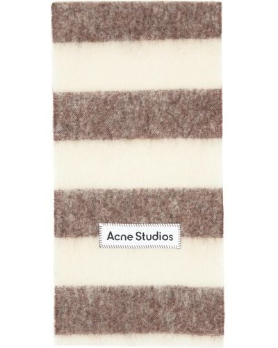Acne Studios Brown & White Stripe Scarf - Natural