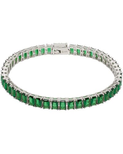 Hatton Labs Bracelet de tennis argenté et vert