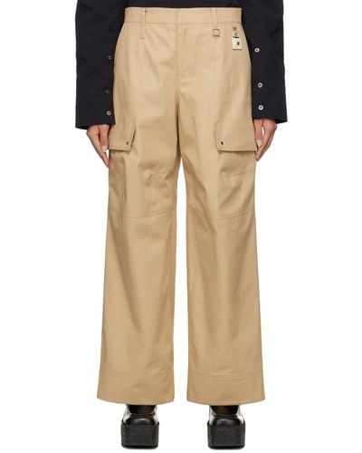WOOYOUNGMI Beige Panelled Trousers - Natural