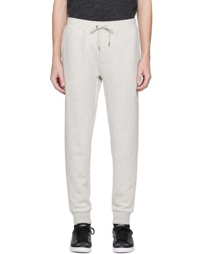 Polo Ralph Lauren Pantalon de détente gris à logo brodé - Blanc