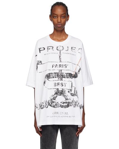 Y. Project T-shirt 'paris' best' blanc - ever