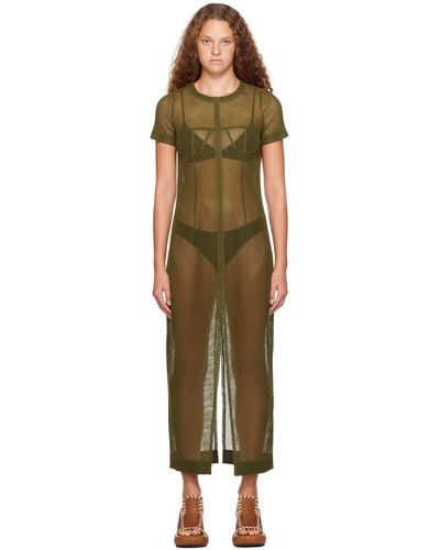 Eckhaus Latta Khaki Siren Maxi Dress - Black