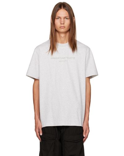 Alexander Wang Grey Glittered T-shirt - White