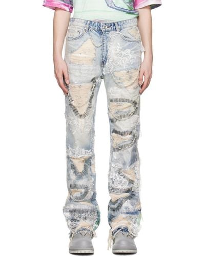 Who Decides War Blue Affinity Jeans - White
