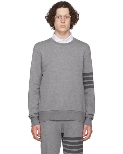Thom Browne Grey 4-bar Sweatshirt - Multicolour