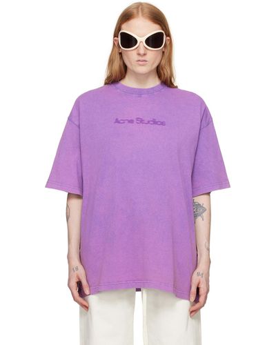 Acne Studios T-shirt mauve à effet délavé - Violet