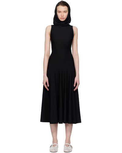 Alaïa Alaïa robe longue noire à capuche