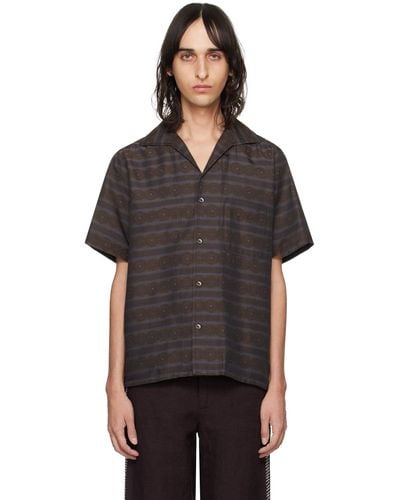 Needles Brown Italian Collar Shirt - Black