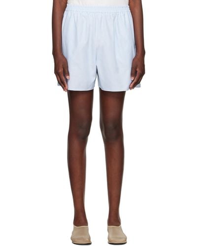 The Row Blue Gunther Shorts - White