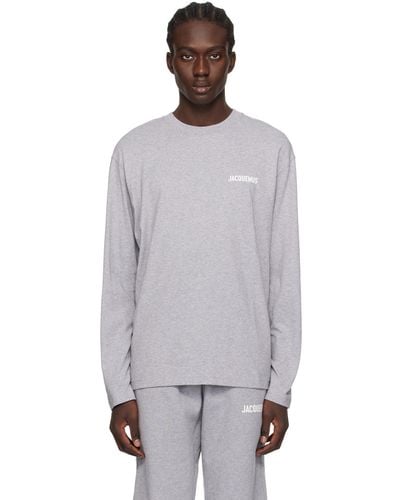 Jacquemus T-shirt à manches longues 'le t-shirt manches longues' gris - les classiques - Noir