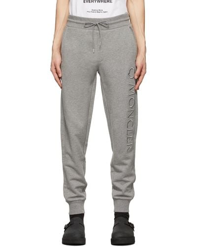 Moncler Pantalon de survêtement gris à logo - Noir