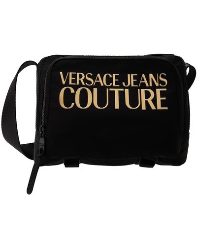 Versace Jeans Couture ボンディング加工ロゴ メッセンジャーバッグ - ブラック