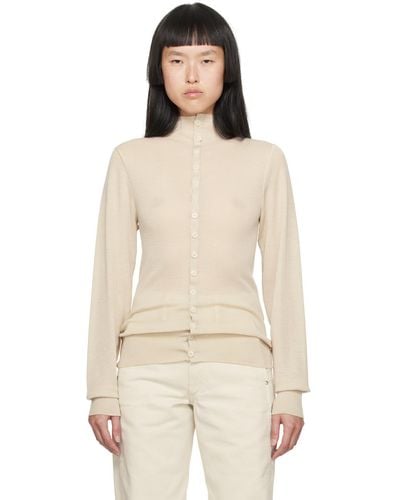 Lemaire Off-white Fitted Cardigan - Natural