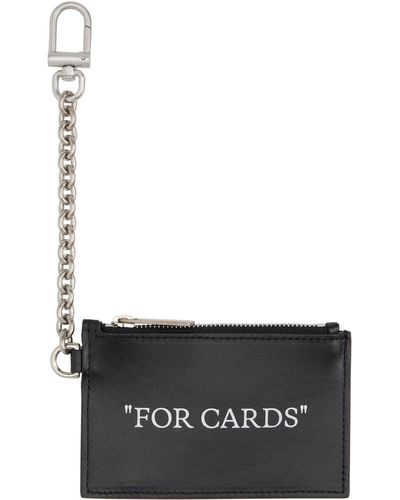 Off-White c/o Virgil Abloh Off- porte-cartes noir à textes et à glissière