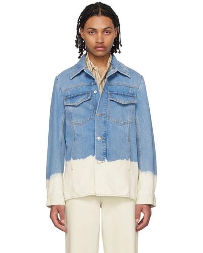 Dries Van Noten Ssense Exclusive White & Blue Denim Jacket