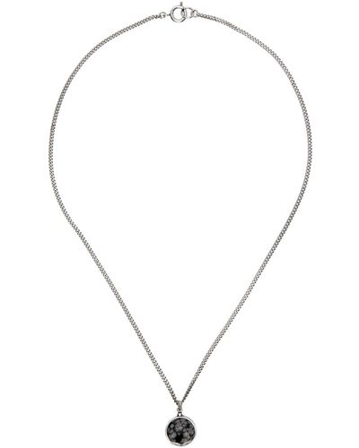 Isabel Marant Silver & Black Stone Necklace - Multicolour