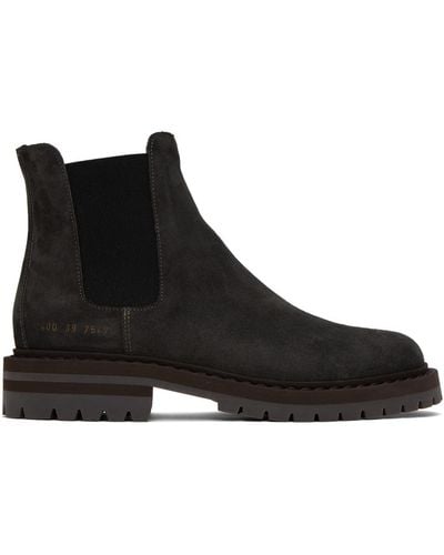 Common Projects Black Stamped Chelsea Boots
