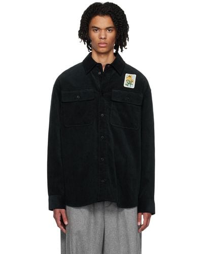 Jil Sander Navy Embroidered Shirt - Black