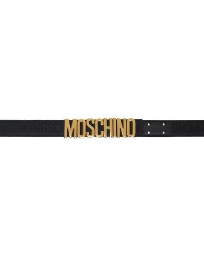 Moschino オールオーバーロゴ ベルト - ブラック