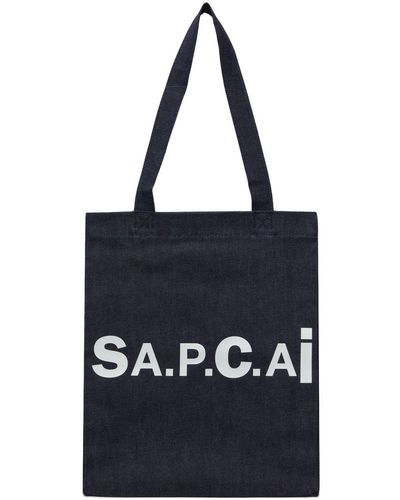 A.P.C. Reversible Sacai Edition Holly Tote - Blue