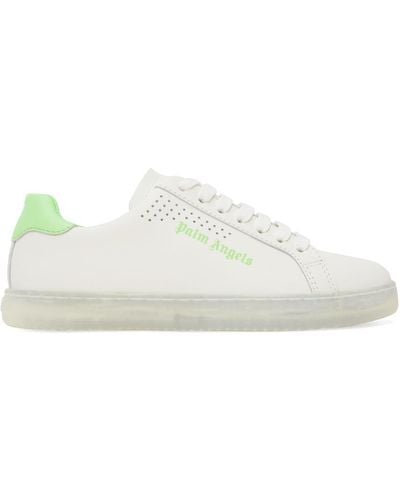 Palm Angels White & Green Palm One Sneakers - Black