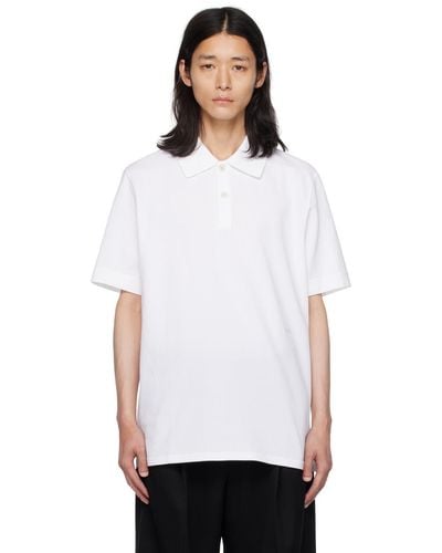 Lanvin ホワイト ロゴ刺繍 ポロシャツ