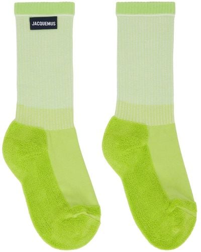 Jacquemus Green 'les Chaussettes À L'envers' Socks