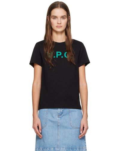 A.P.C. T-shirt noir à logo