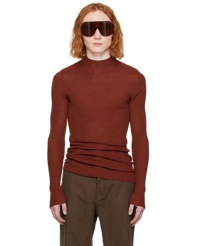 Rick Owens Pull lupetto brun - Rouge