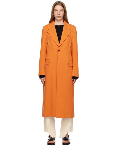 Marni Orange Single-breasted Coat