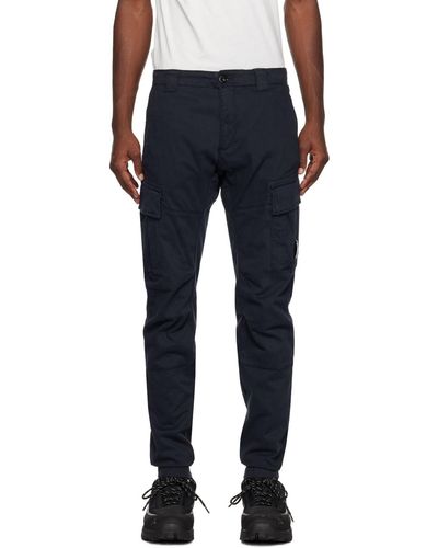 C.P. Company C.p. Company Navy Ergonomic Cargo Trousers - Blue