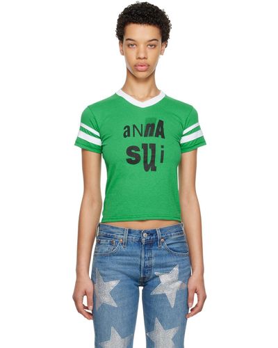 Anna Sui ーン Football Tシャツ - グリーン