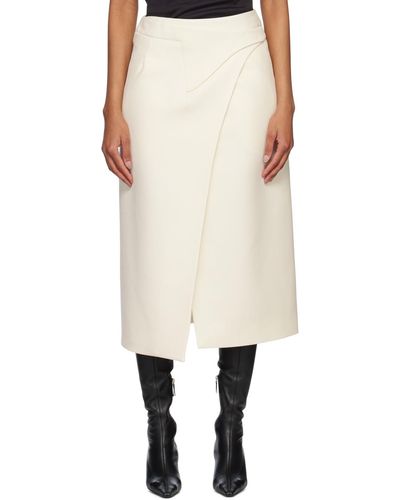 Wardrobe NYC オフホワイト ラップ ミディアムスカート - ナチュラル