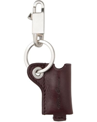 Rick Owens Burgundy Mini Lighter Holder Keychain - Multicolour