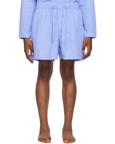 Tekla Drawstring Pajama Shorts - Blue