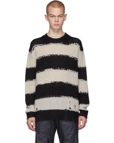Acne Studios Black And Grey Stripe Kantonia Sweater