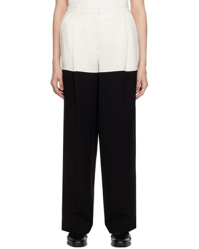 3.1 Phillip Lim Off-white & Black Colorblock Trousers