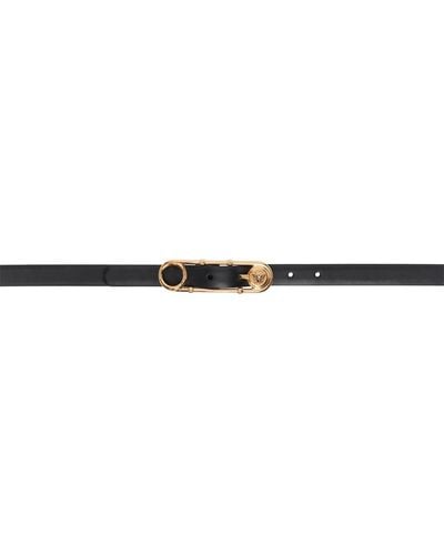 Versace Safety Pin Leather Belt - Black