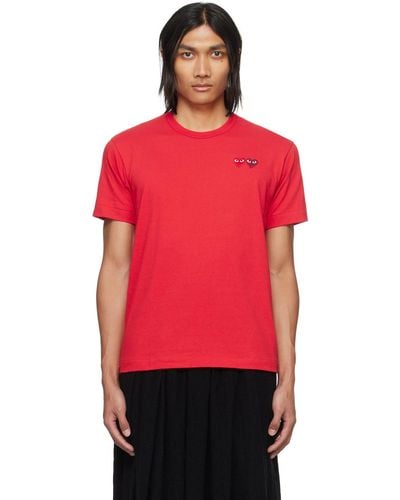 COMME DES GARÇONS PLAY Comme Des Garçons Play Red Double Heart T-shirt