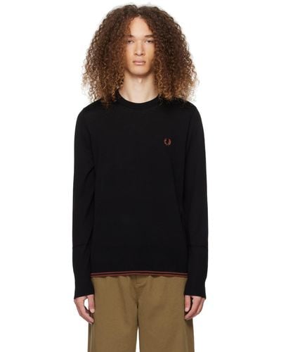 Fred Perry Black Embroidered Jumper