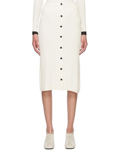 Proenza Schouler Off-white White Label Button Midi Skirt - Natural