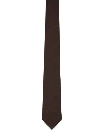 Tom Ford Brown Textured Tie - Black