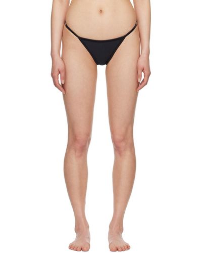 Coperni Culotte de bikini noire à ferrure à logo