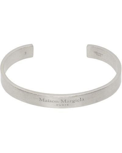 Maison Margiela Silver Logo Bracelet - Black