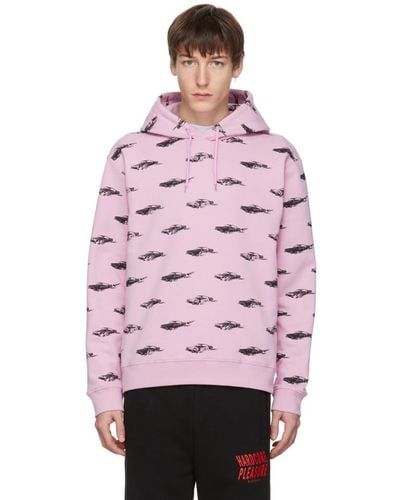McQ Pink All Over Racing Cars Clean Hoodie
