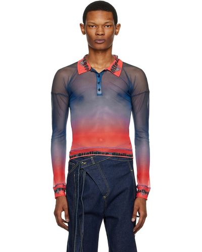 OTTOLINGER Ssense Exclusive Red & Blue Print Polo