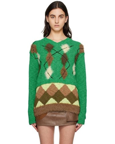 ANDERSSON BELL Argyle Sweater - Green