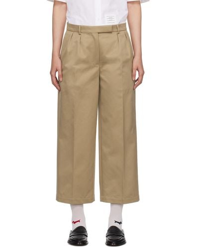 Thom Browne Beige Relaxed Pants - Natural
