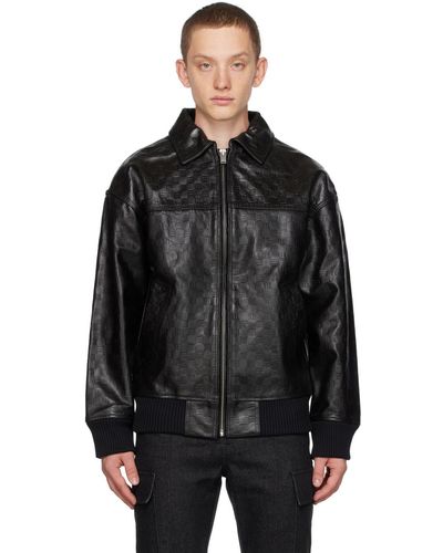MISBHV Monogram Leather Jacket - Black